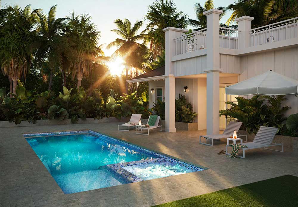 Crown Pools installation team working on fiberglass pool in Louisiana